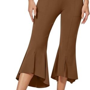 Brown Capri Yoga Pant With Pockets