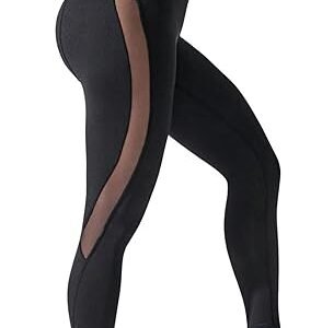 Black Mesh Panel Leggings