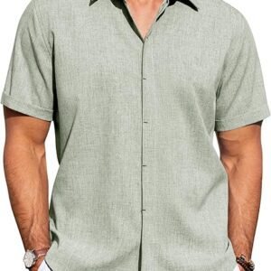 Light Green Casual Button Downs Shirt