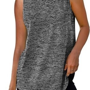 Heather Gray Sleeveless Workout Tops