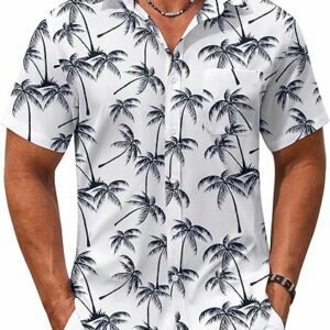 White Tropical Print Carrabin Shirt