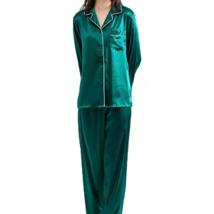 Green Silk Pajama Set